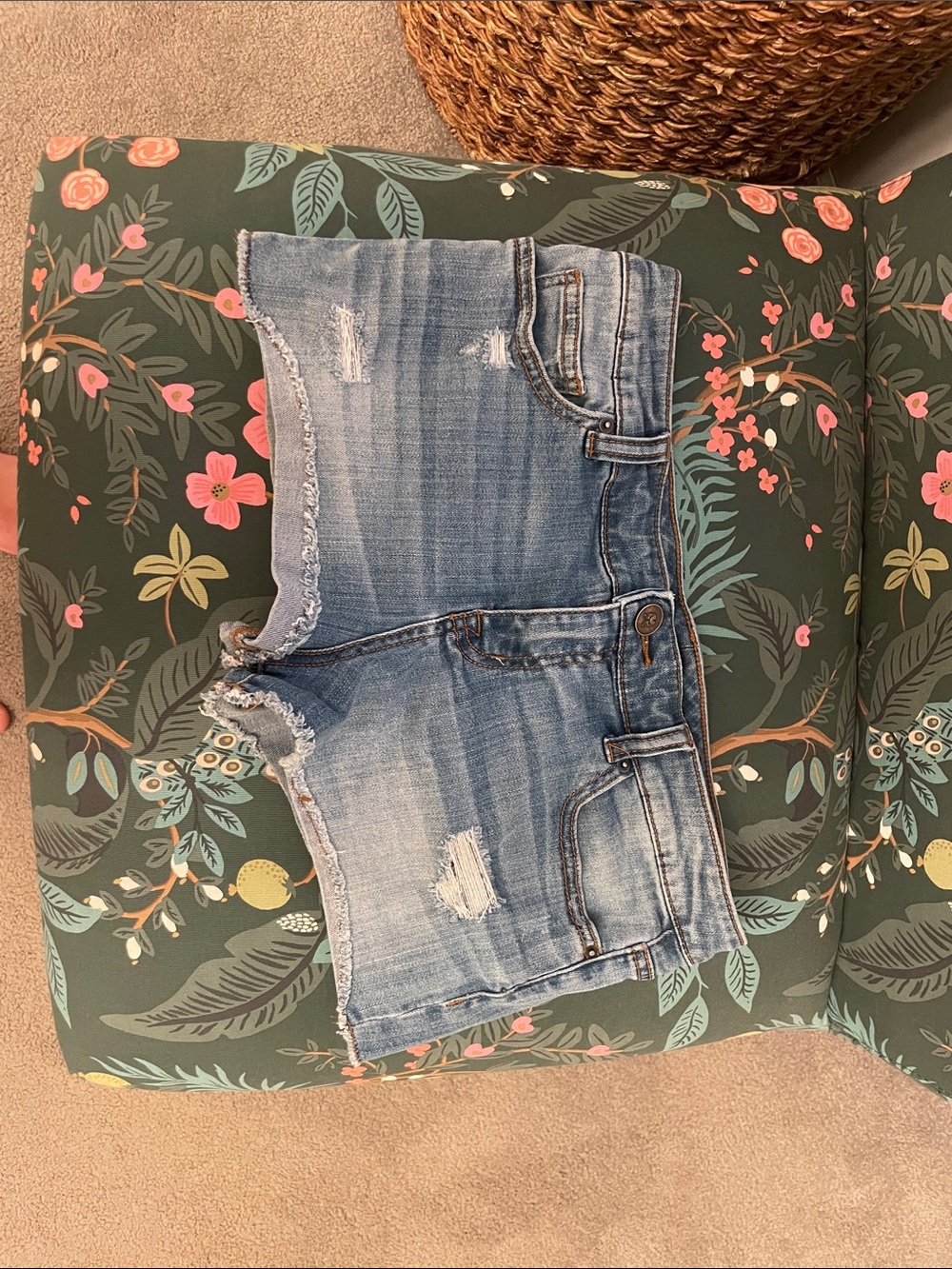 Victoria's Secret Faded Blue Boyfriend Distressed Denim Cutoff Shorts
